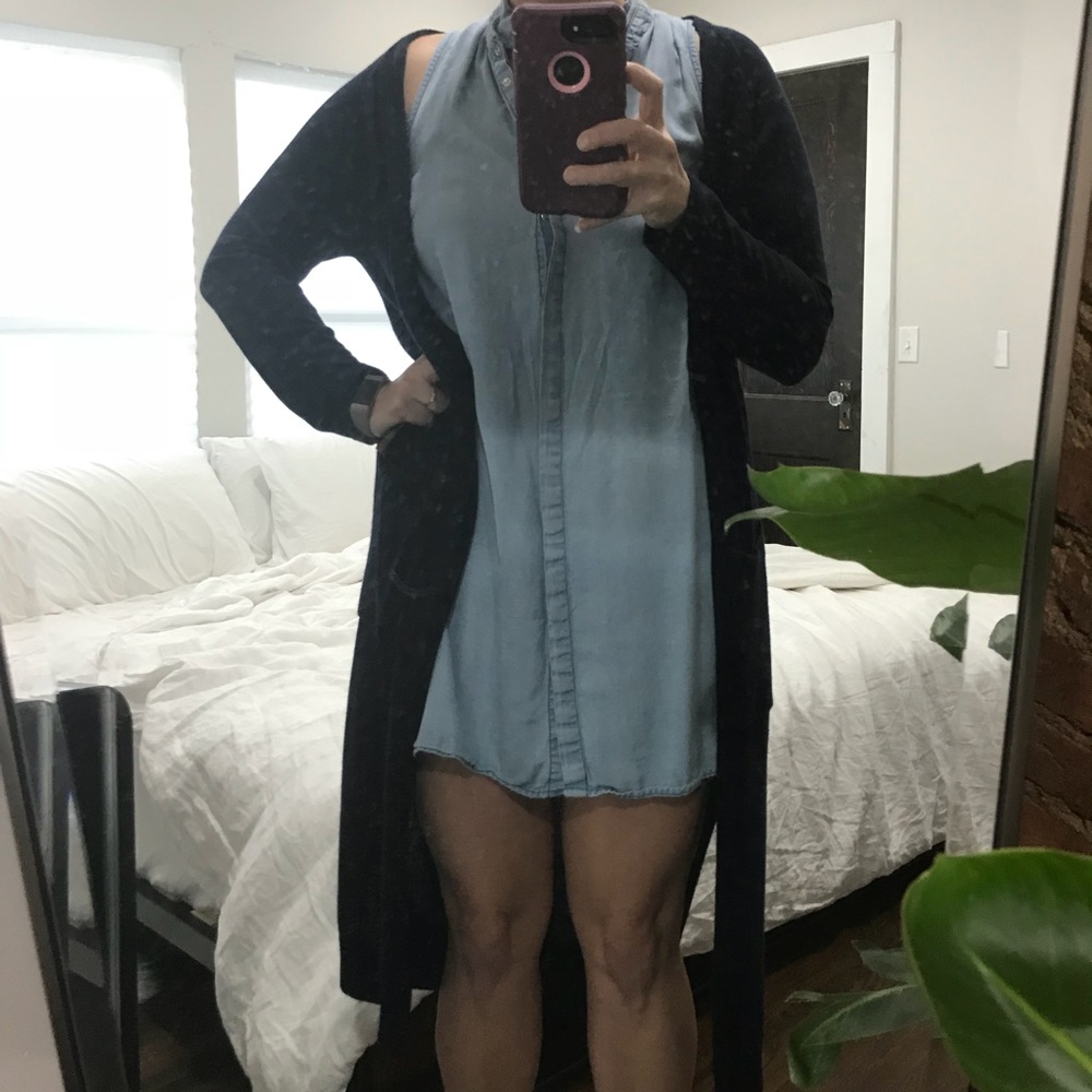 Urban Outfitters Long Navy Cardigan